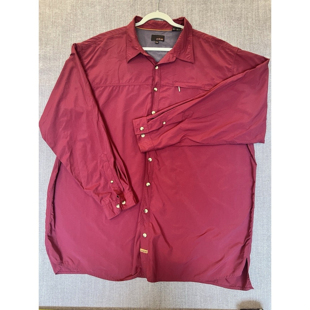 Oobe Men's XXXL Burgundy Long Sleeve Fishing Hiking Outdoor Button Shirt